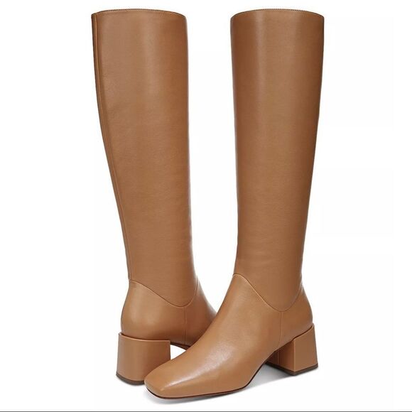 NWT Vince Kendra Knee High Lambskin Leather Heeled Boots in Tan 5.5 - Picture 3 of 9